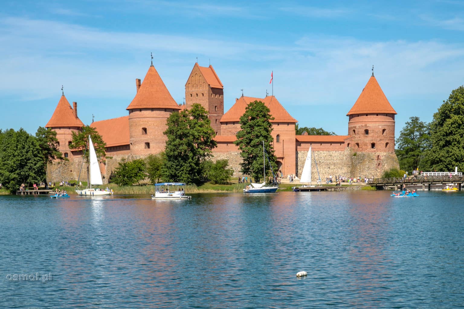 Widok na zamek w Trokach na Litwie