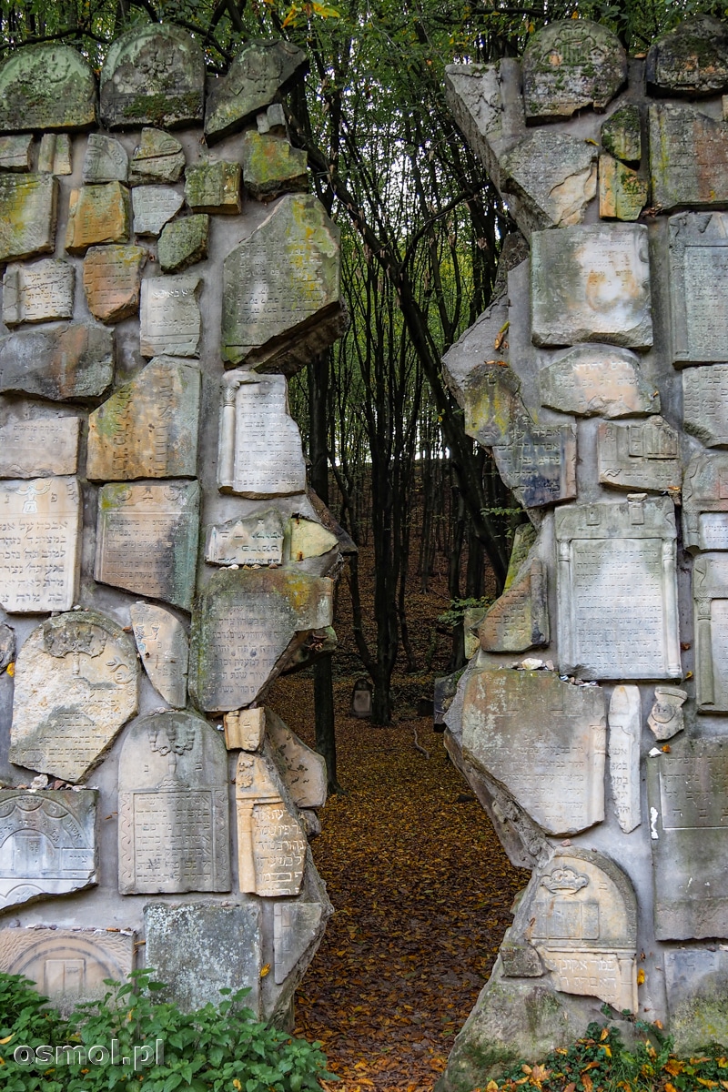 Fragment symbolicznego muru na cmentarzu w Kazimierzu Dolnym