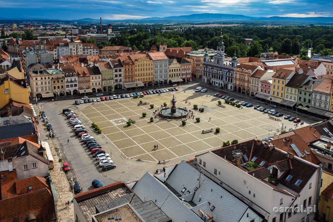 Widok na rynek z Czarnej Wieży w Czeskich Budziejowicach