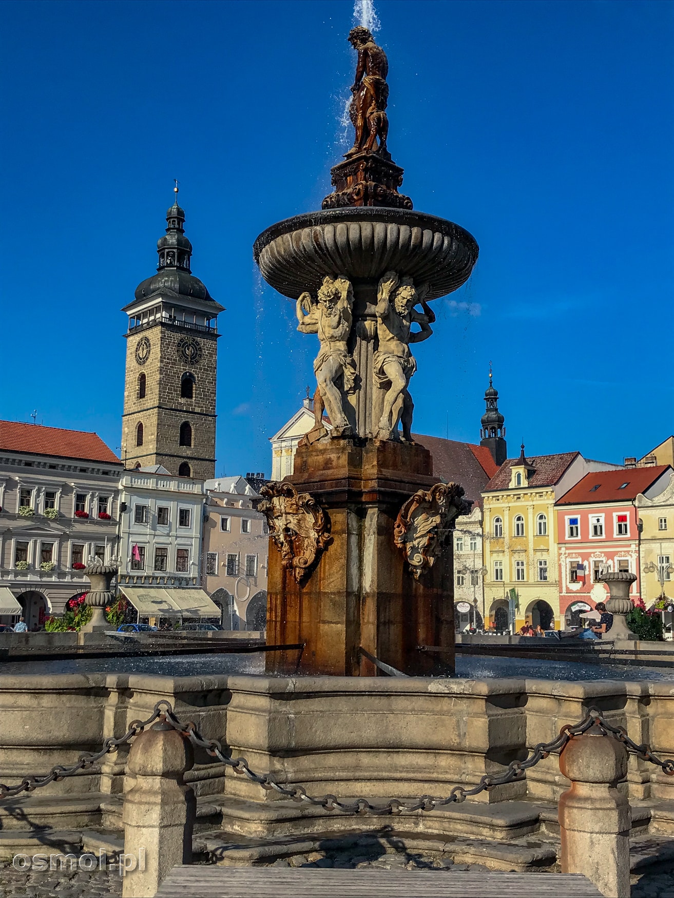 Fontanna Samsona na rynku w Czeskich Budziejowicach