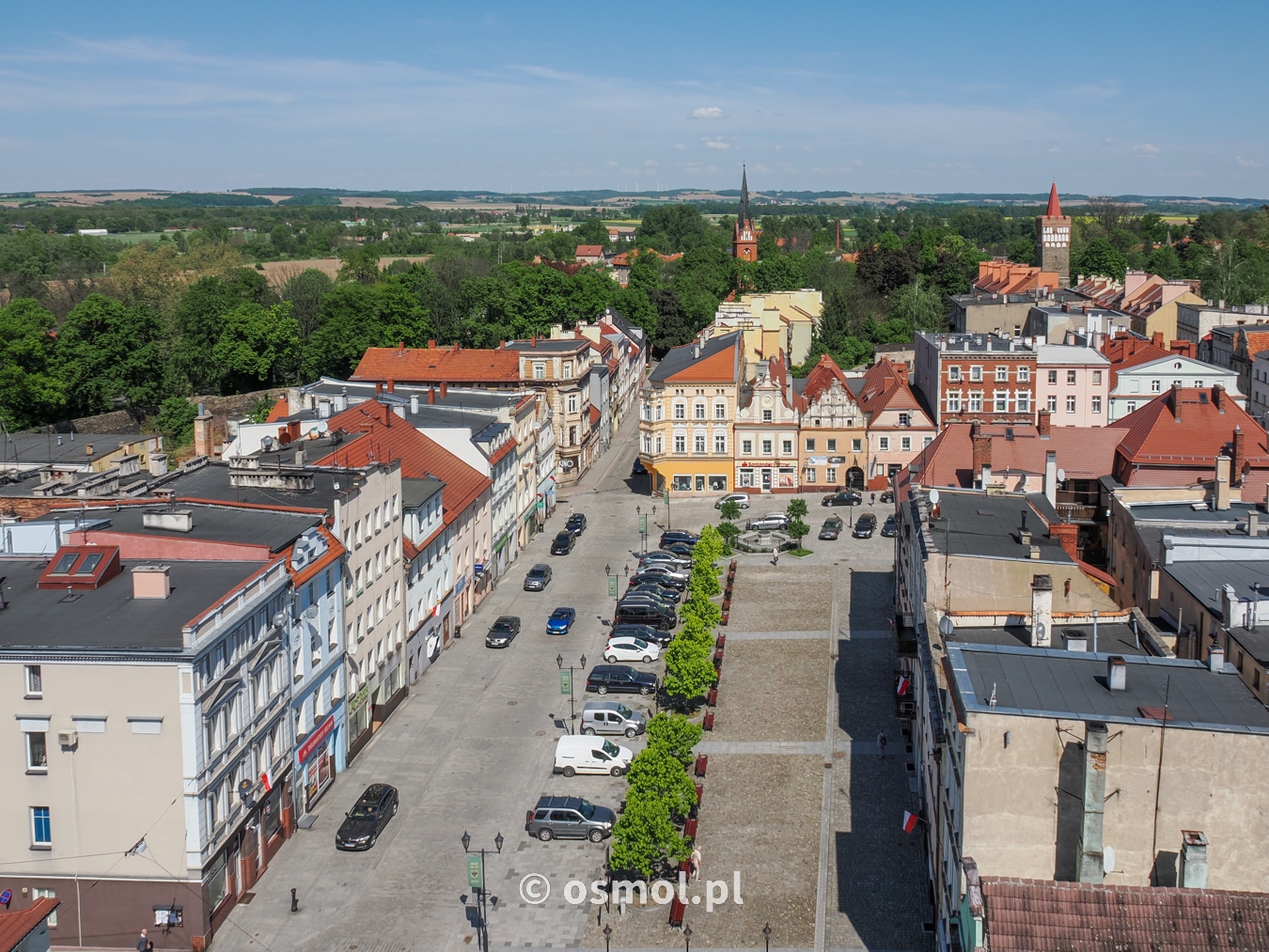 Widok z wieży ratuszowej w Paczkowie